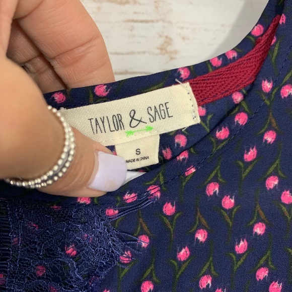 Taylor & Sage Floral Lace Peasant Boho Blo… - Picture 3 of 8